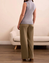 Tribal - Textured Sleeveless Mock Neck Top