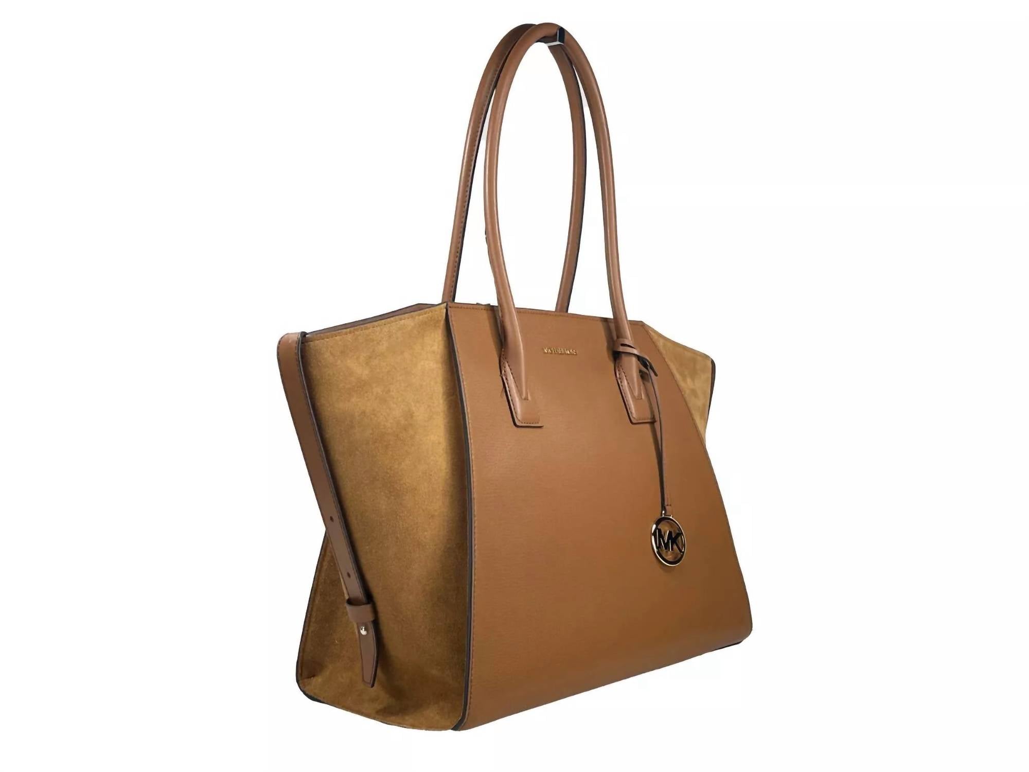 Michael Kors - Women's Avril Suede Leather Top Zip Satchel Bag Xl