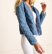 Tommy Bahama - Quilted Crop Denim Jacket