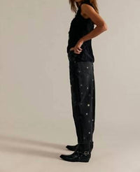 Free People - Deep Trance Shine Embroidered Dropped Boyfriend Jeans