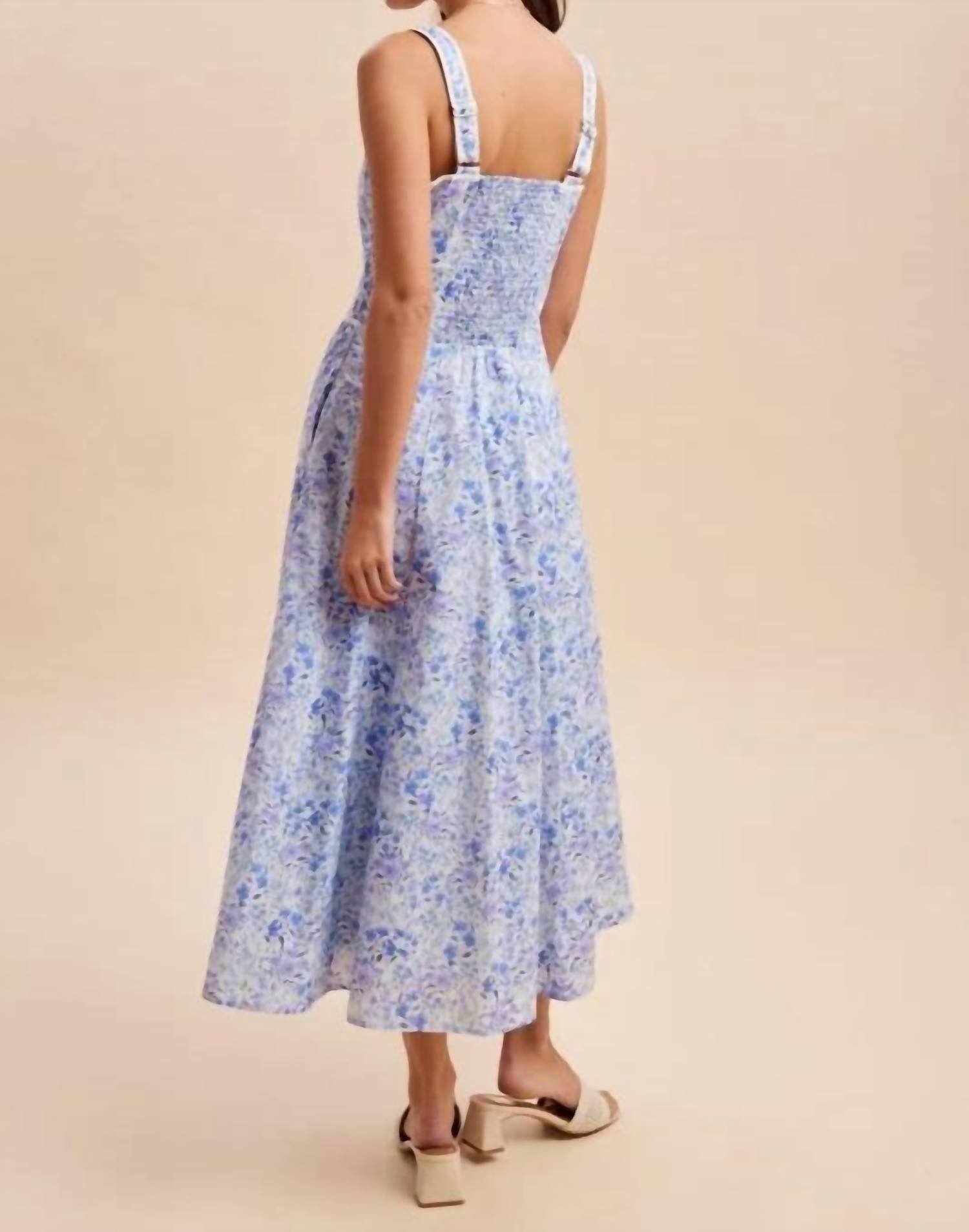 In-Loom - Contrast Piped Floral Maxi Dress