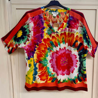 Tru Luxe - Tie Dye Top With Rib Trim