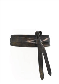 ADA Collection Women's Wrap Belt in midnight bronze black - women's accessory - detail view