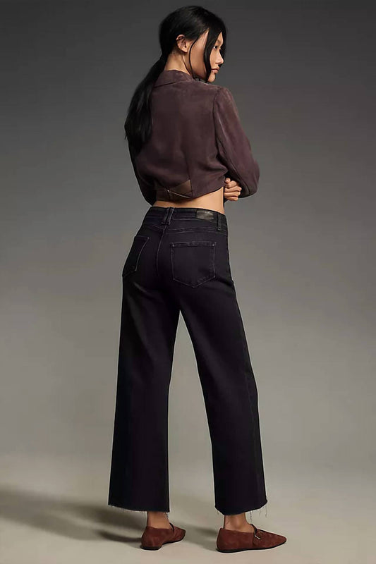 Paige - Anessa High Rise Cropped Wide Leg Jeans