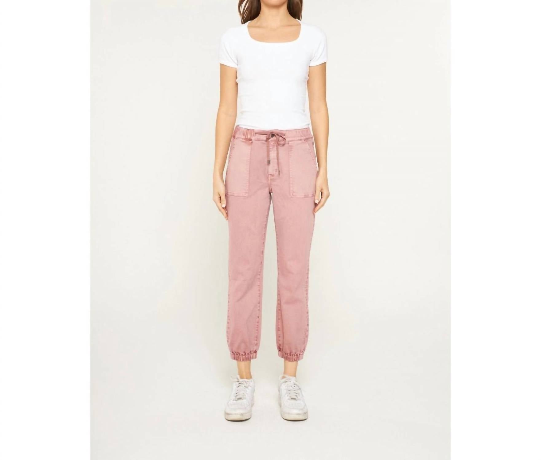 Mica Denim - High Rise Cropped Jogger Pants
