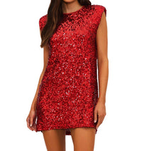Beach Riot Mirabel Dress in hot red sequin - women's dress - detail view