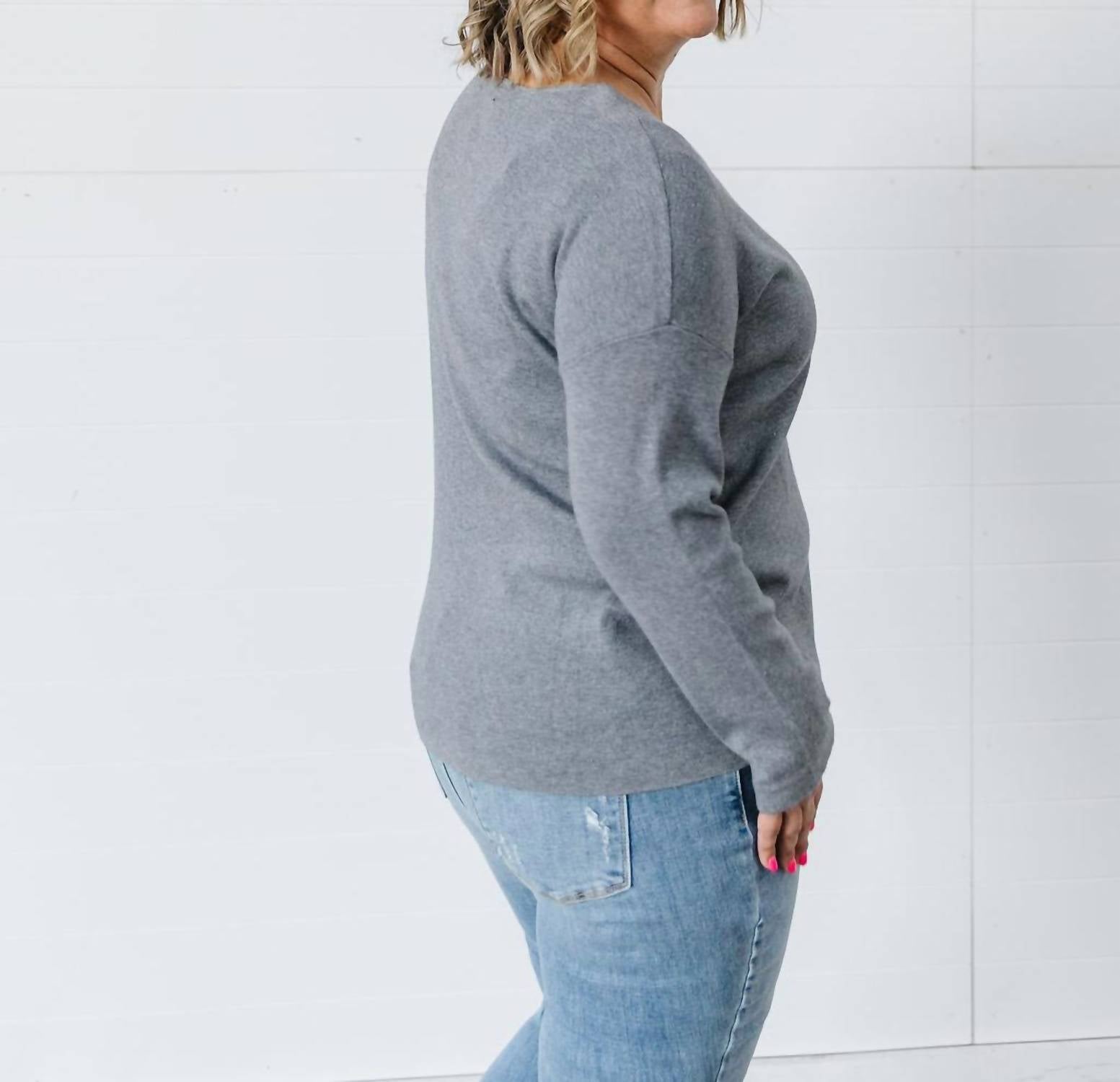 The Workshop Easton Sweater in gray - women's sweater - view 4