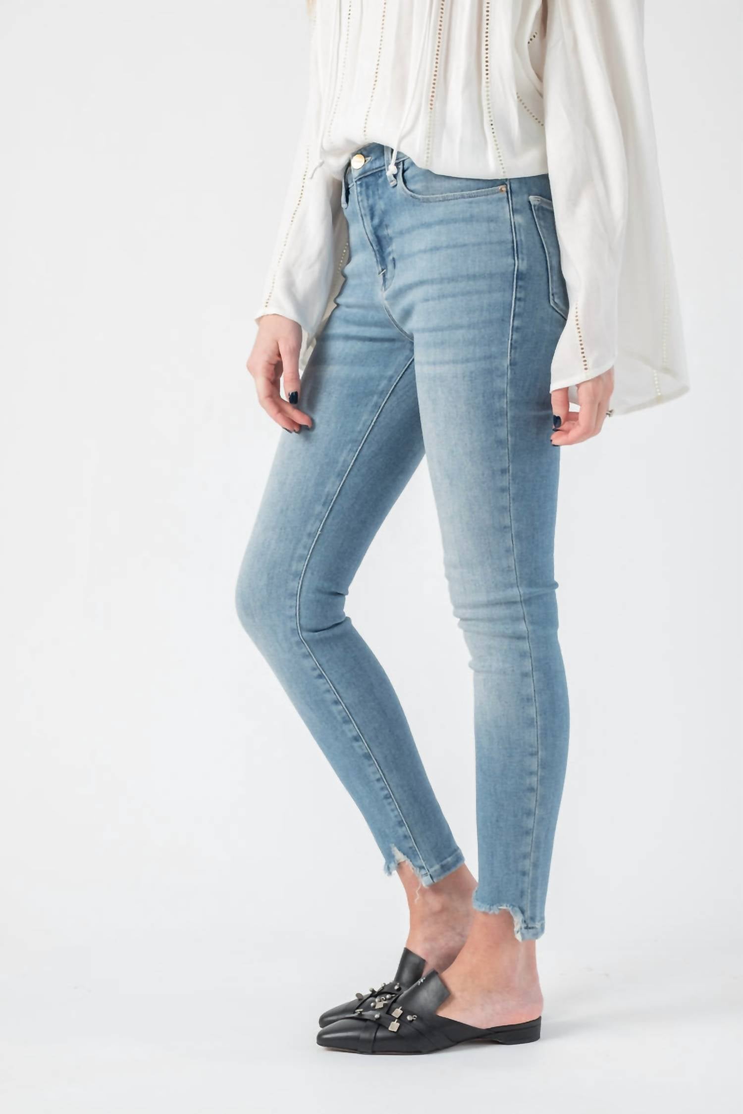Frame - Le High Skinny Front Chew Jeans