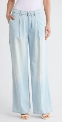 DL1961 - Women's Isabel Pleated Mid Rise Wide Leg Jeans in poolside - women's jeans