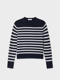 White + Warren - Cashmere Striped Crewneck Sweater