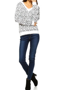 White Mark - Women's Leopard Sweater
