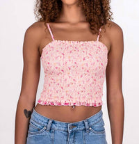 Flowers By Zoe - Floral Smocked Tie Back Top