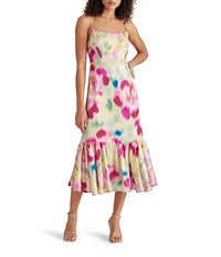 STEVE MADDEN Danni Woven Floral Dress in yellow iris - women's dress