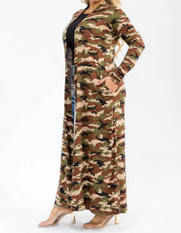 Karen T Design - Long Sleeve Maxi Length Open Front Cardigan