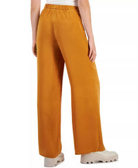LUCY PARIS Celine Wide-leg Pull-on Satin Pants in caramel - women's pants - detail view