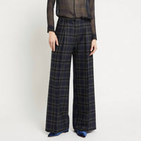 Ottod'Ame - Palazzo Pants With Patchwork Check