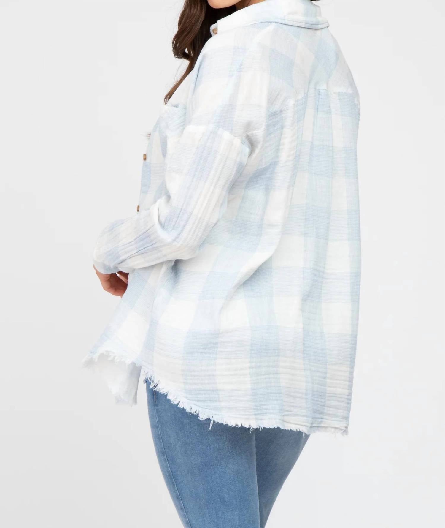 Lime N Chili - Cotton Gauze Checkered Shirt - Plus