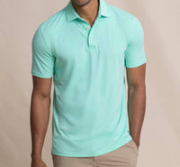 SOUTHERN TIDE Coastal Breeze Performance Polo in heather jade green - men's shirt