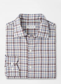 PETER MILLAR Waynesville Performance Flannel Shirt in winter ivory - men's shirt - alternate view