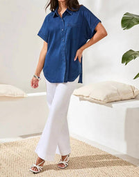 Tribal - Denim Short Sleeve Shirt