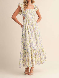 Klesis - Flower Frill Maxi Dress