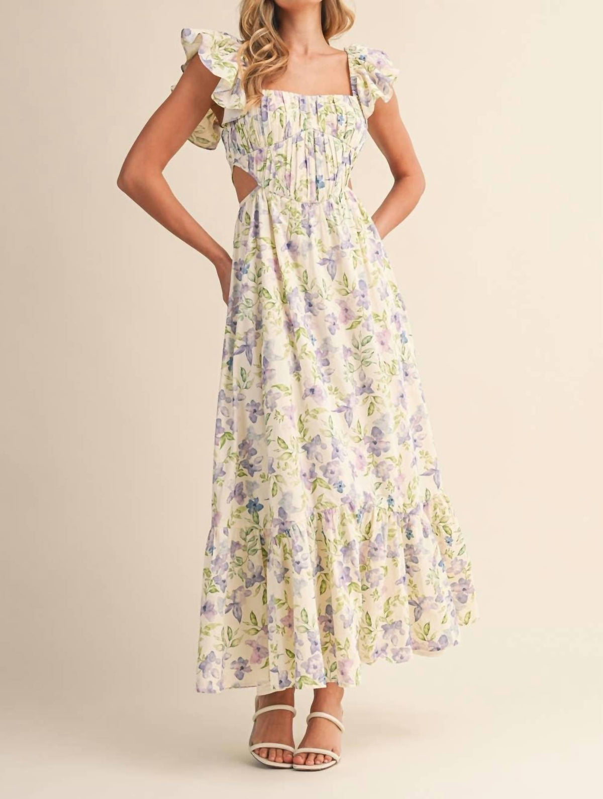 Klesis - Flower Frill Maxi Dress