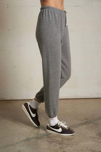 perfectwhitetee Johnny French Terry Easy Sweatpants in dark heather grey - women's pants - alternate view