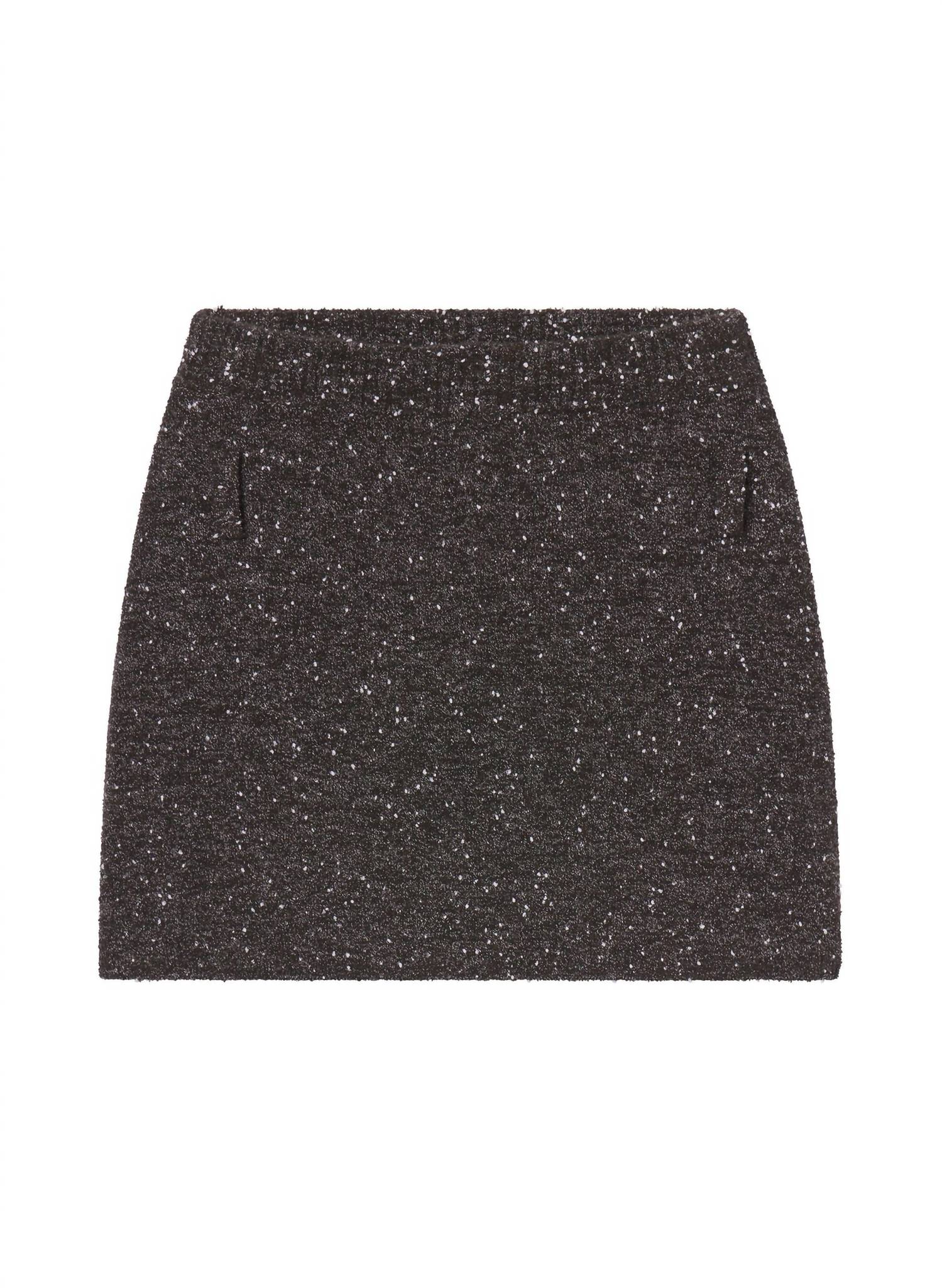 A.L.C. Stella Boucle Tweed Mini Skirt in charcoal dark brown 1 - women's skirt - view 5