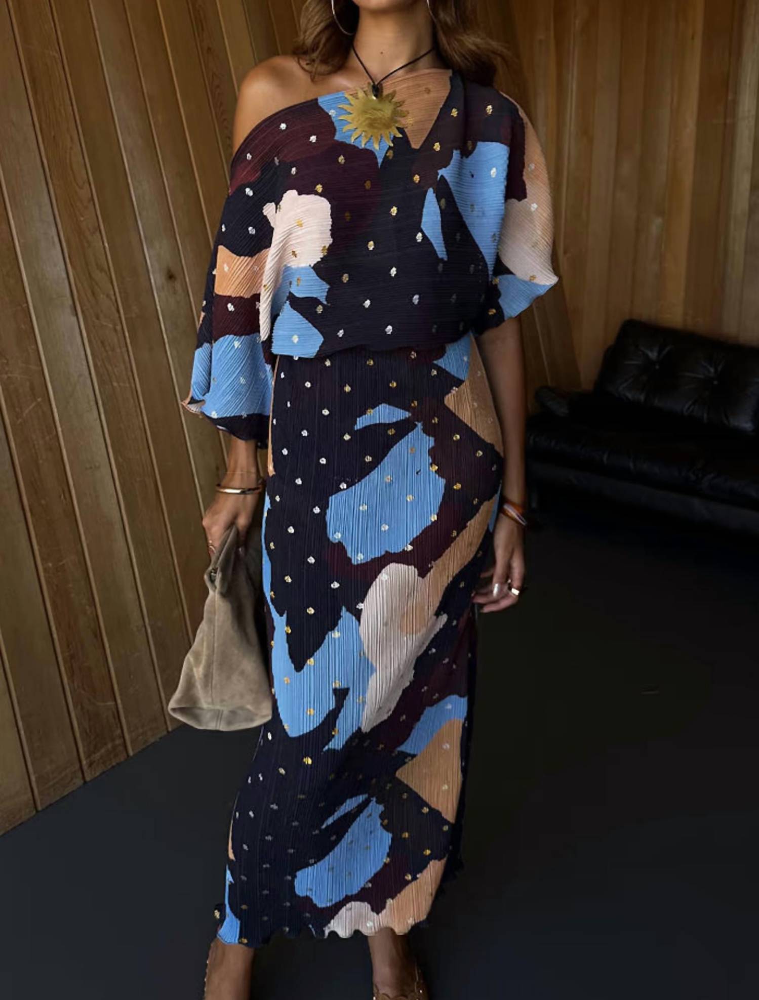 Never Fully Dressed - Mara Tilly Off Shoulder Plisse Maxi Dress