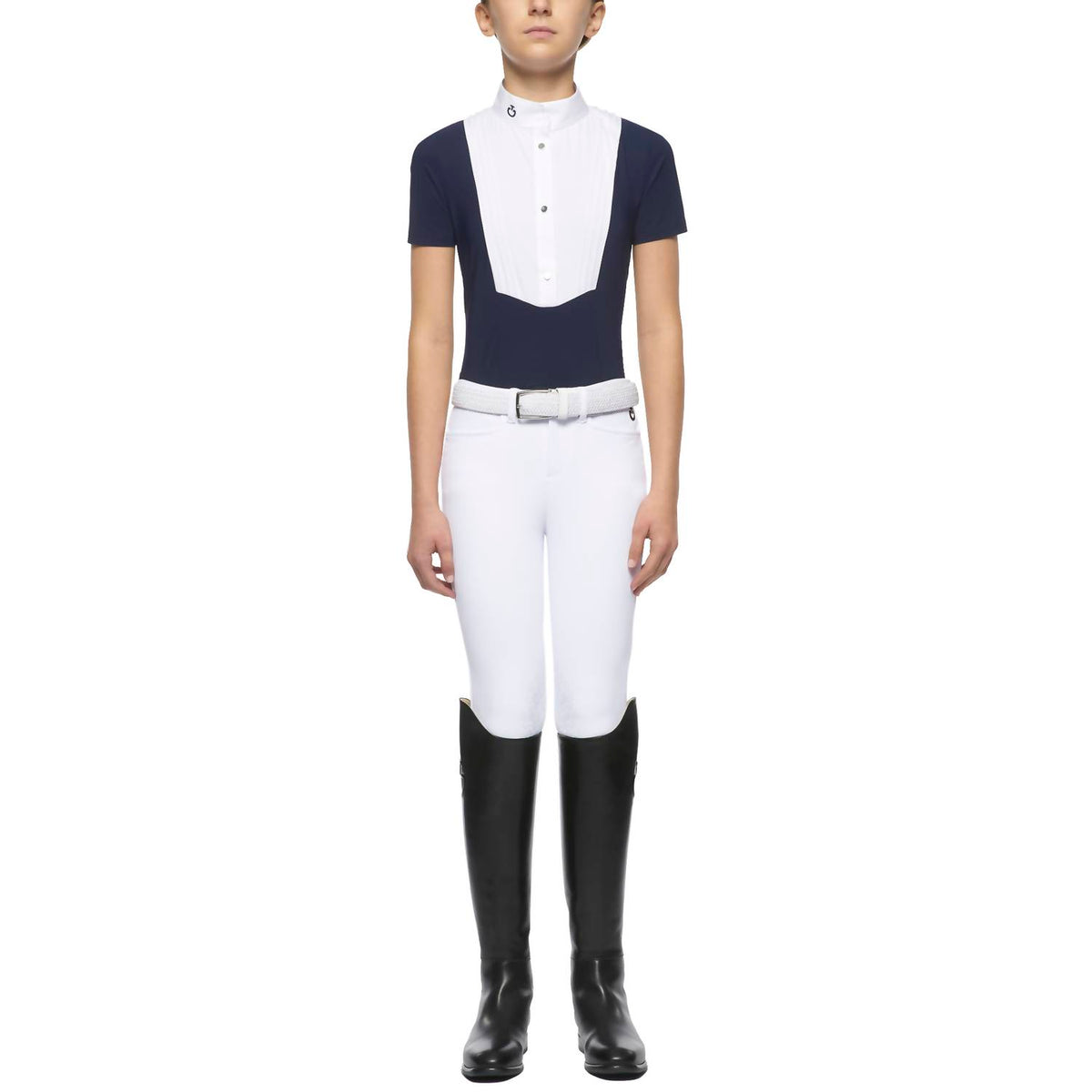 Cavalleria Toscana - Junior Logo Button Up Short Sleeve Shirt With Bib