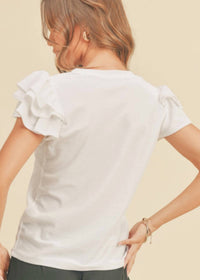 If She Loves - Velvet Flutter Sleeve Tee