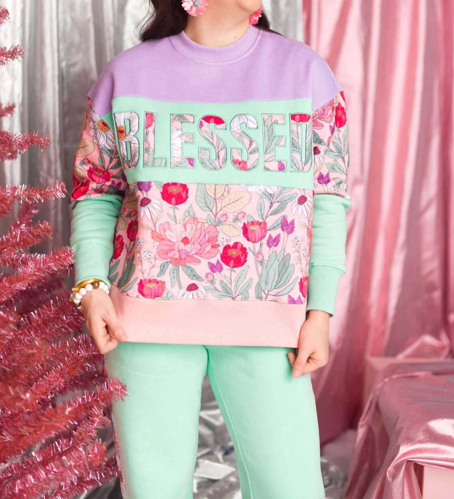 Brianna Cannon - Blessed Floral Sweatshirt