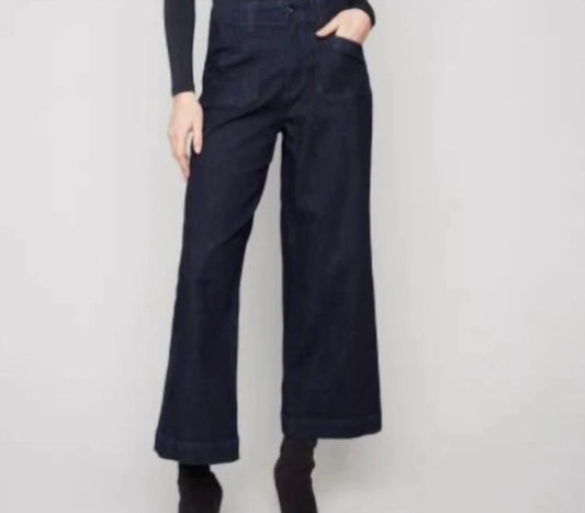 Charlie B - Cropped Wide Leg Stretch Denim Pants