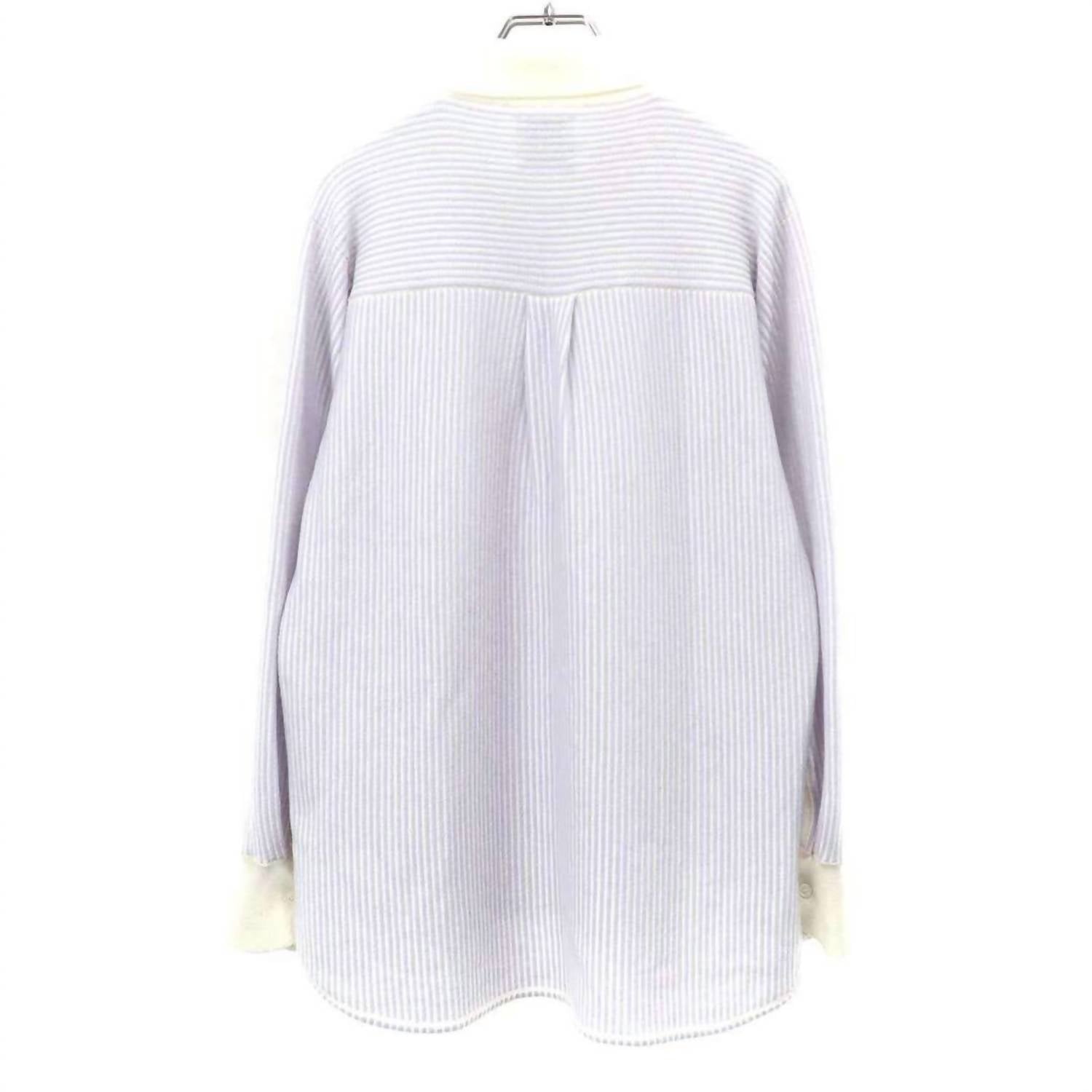Barrie Striped Long Sleeve Overshirt in stripes chakra cruise niveous - women's shirt - view 4