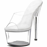Wuxin H&P - Women's Platform Heel Open Toe Slide On High Heels Shoes