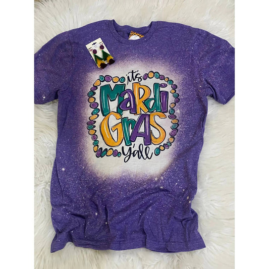 Women's It's Mardi Gras Y'all Bleached Tee