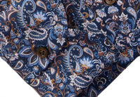 Emanuel Berg Marseille Paisley Print Shirt in dark blue - men's shirt - alternate view