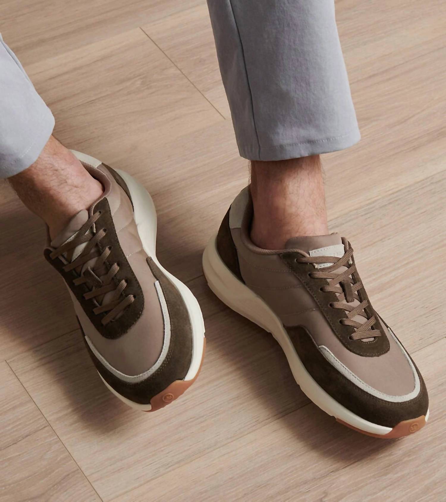 PETER MILLAR Men's Journeyman Low Top Sneaker in poplar brown - men's sneaker - alternate view