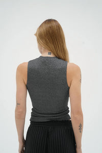 Lna - Double Layer Lurex Rib Sleeveless Top