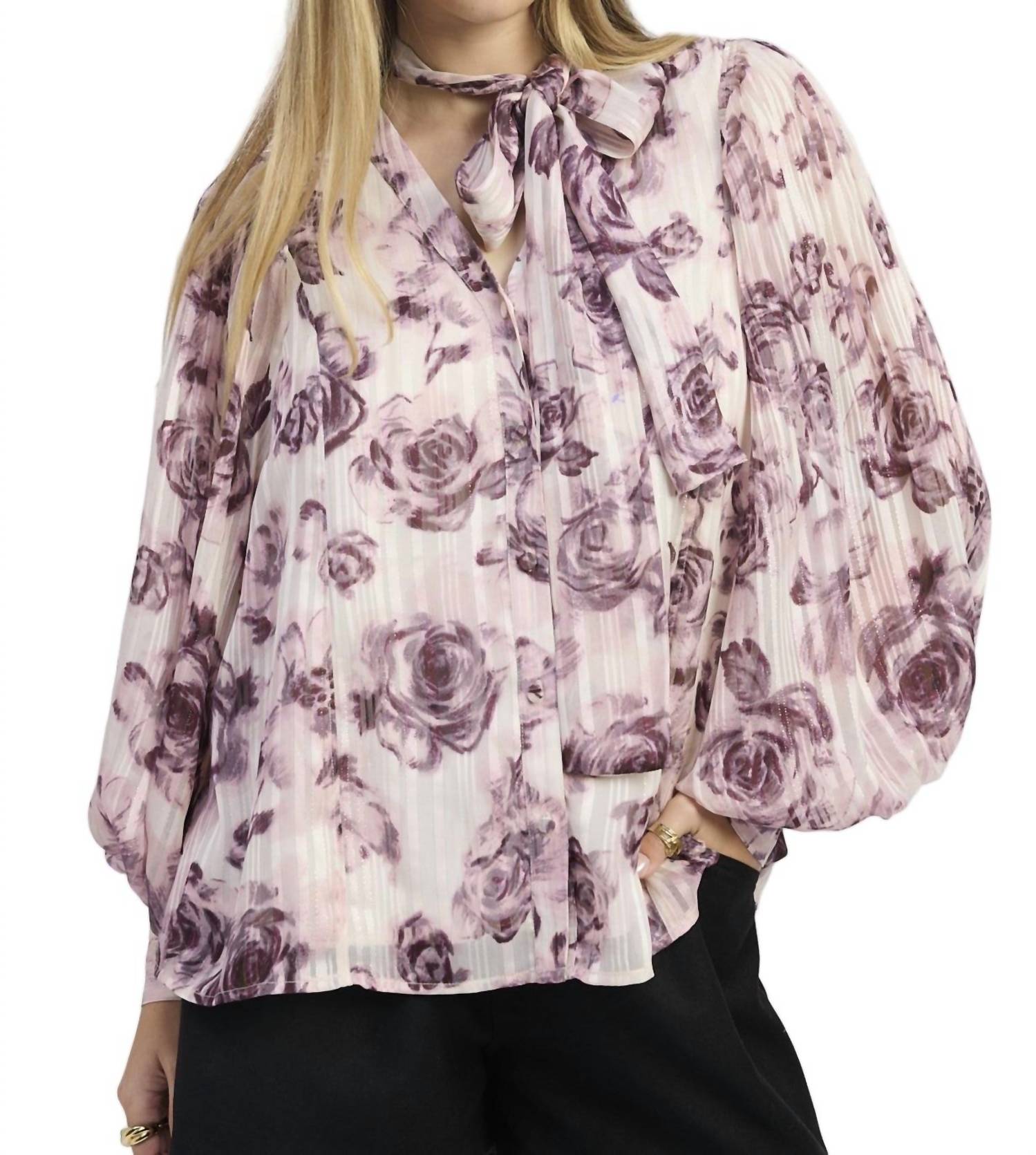 Jacquie The Label - Emily Long Bubble Sleeve Blouse