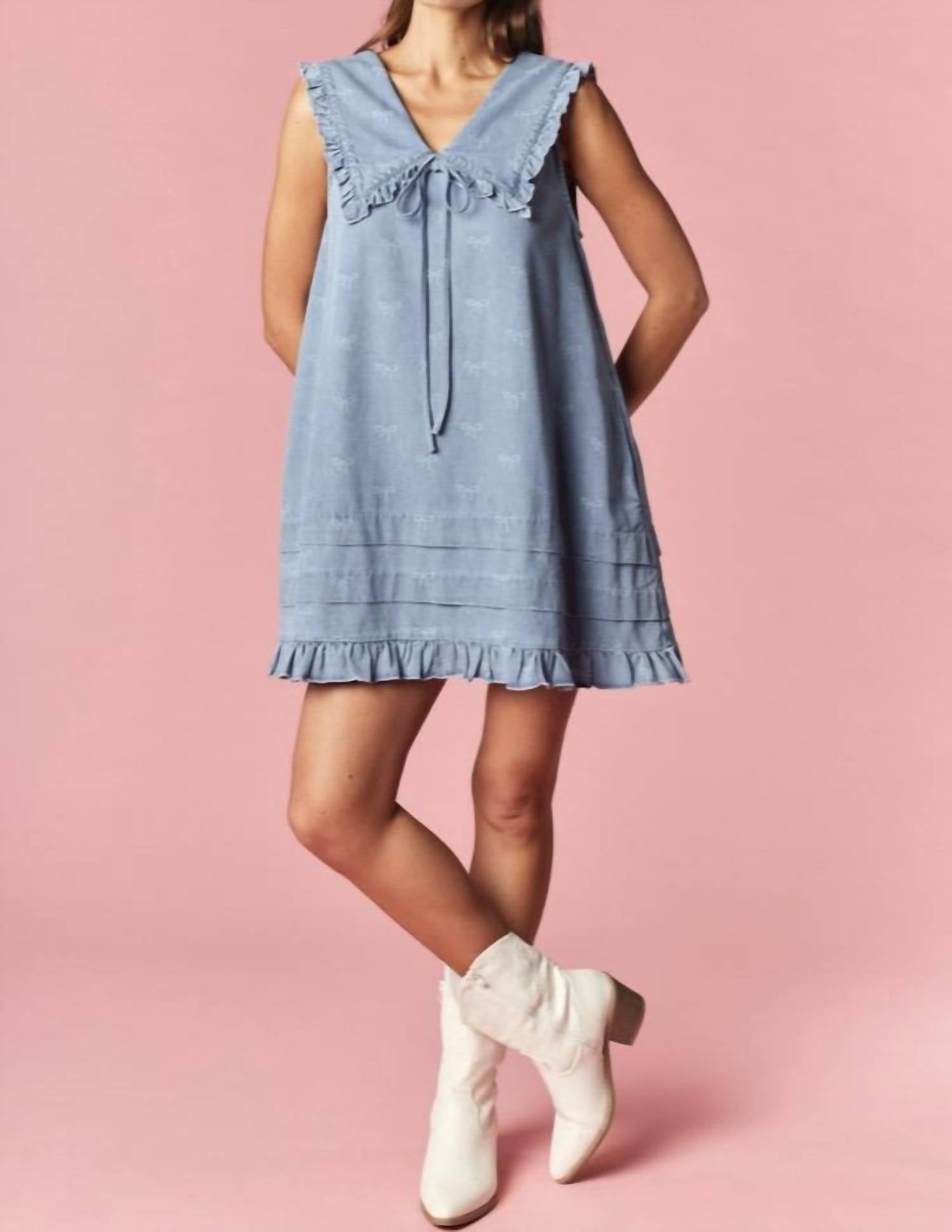 Rareraw - Peter Pan Collar And Bows Dress