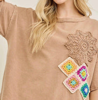 J.Her - Crochet Detail Short Sleeve Set