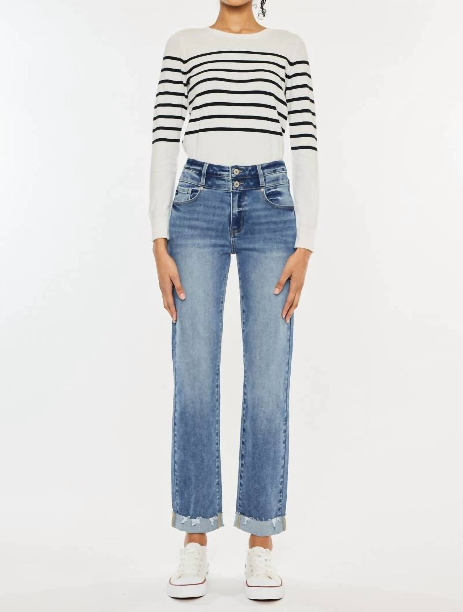 Kancan - High Rise Slim Straight Jeans