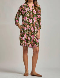 Dear Scarlett Floral A Line Dress With Pockets in olive - women's dress - alternate view