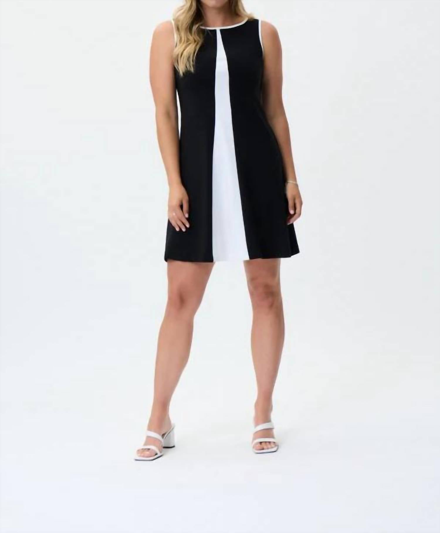 Joseph Ribkoff - Knee-length A-line Dress With Piping