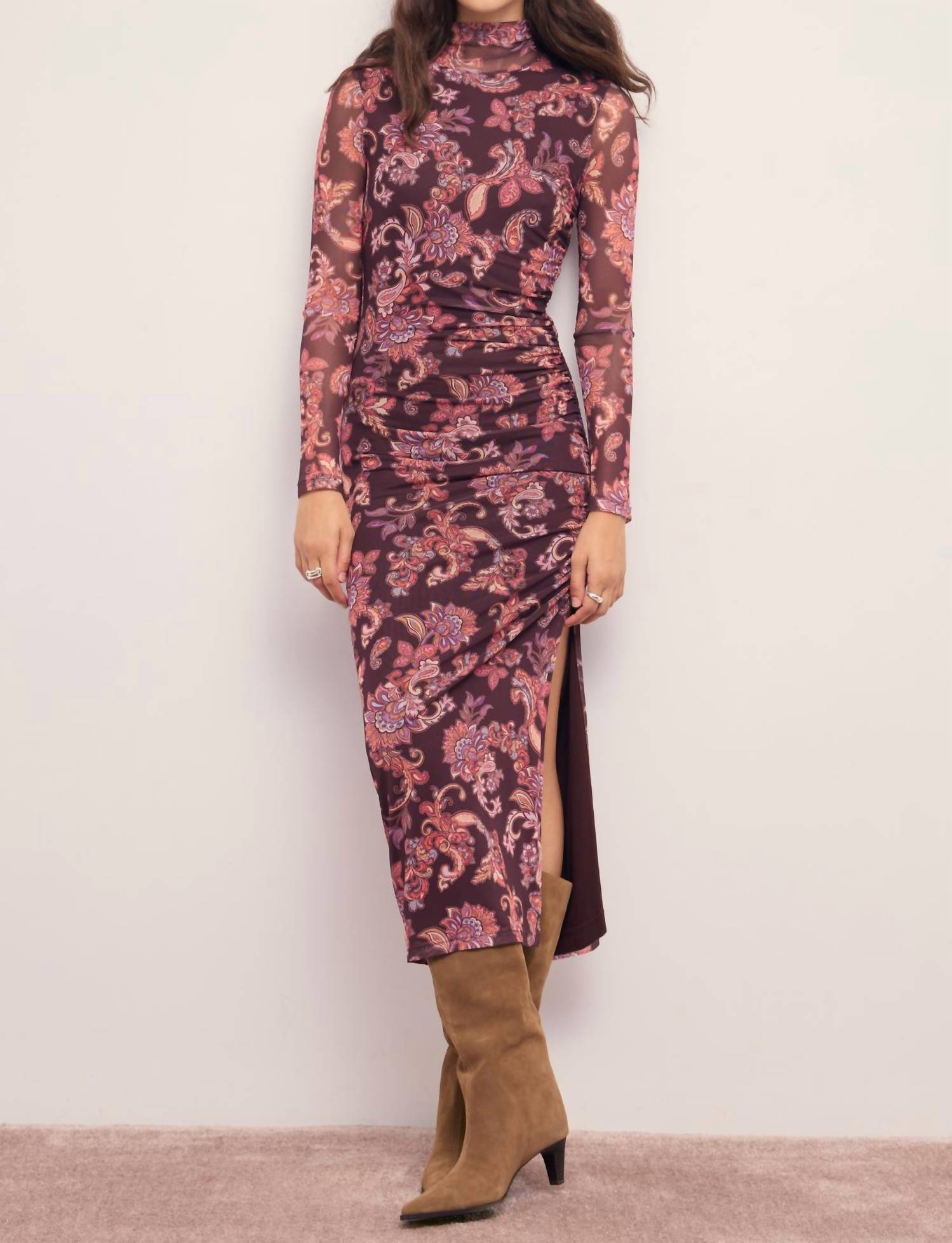 Minkpink - Annika Mesh Rouched Midi Dress