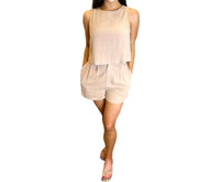 Sadie & Sage - Shoreline High Neck Back Button Down Relaxed Tank Top