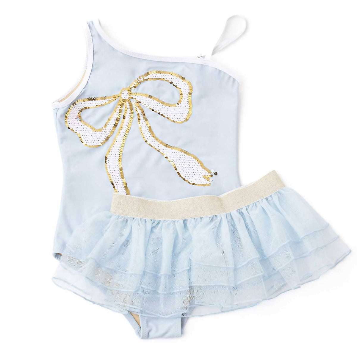 Shade Critters - Girls' Sequin Bow Swimsuit & Skirt Set