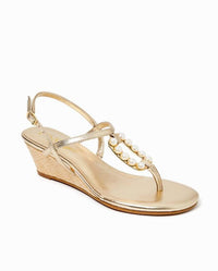 Lilly Pulitzer - Women's Good As Gold Pearl Wedge Sandal