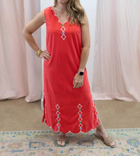 Karlie - Scallop Midi Dress